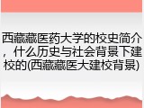 西藏藏医药大学的校史简介，什么历史与社会背景下建校的(西藏藏医大建校背景)
