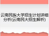 云南民族大学招生计划详细分析(云南民大招生解析)