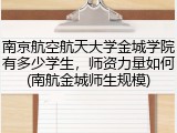南京航空航天大学金城学院有多少学生，师资力量如何(南航金城师生规模)