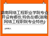 湖南网络工程职业学院专业开设有哪些,特色在哪(湖南网络工程职院专业特色)