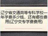 辽宁省交通高等专科学校一年学费多少钱，还有哪些费用(辽宁交专学费费用)