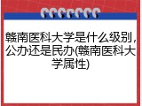 赣南医科大学是什么级别，公办还是民办(赣南医科大学属性)