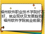 福州软件职业技术学院好不好，就业现状及发展趋势(福州软件学院就业前景)