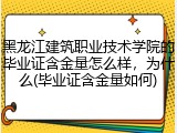 黑龙江建筑职业技术学院的毕业证含金量怎么样，为什么(毕业证含金量如何)