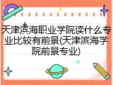 天津滨海职业学院读什么专业比较有前景(天津滨海学院前景专业)
