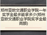 郑州亚欧交通职业学院一年奖学金最多能拿多少(郑州亚欧交通职业学院奖学金最高额)