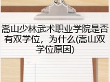 嵩山少林武术职业学院是否有双学位，为什么(嵩山双学位原因)