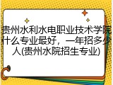 贵州水利水电职业技术学院什么专业最好，一年招多少人(贵州水院招生专业)