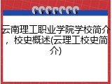 云南理工职业学院学校简介，校史概述(云理工校史简介)