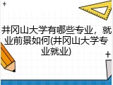 井冈山大学有哪些专业，就业前景如何(井冈山大学专业就业)