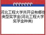 河北工程大学共开设有哪些类型奖学金(河北工程大学奖学金种类)
