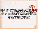 德阳科贸职业学院在读期间怎么申请助学贷款(德阳科贸助学贷款申请)