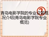 青岛电影学院的专业设置概况介绍(青岛电影学院专业概览)