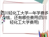 四川轻化工大学一年学费多少钱，还有哪些费用(四川轻化工大学费用)
