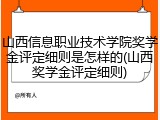 山西信息职业技术学院奖学金评定细则是怎样的(山西奖学金评定细则)