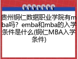 贵州铜仁数据职业学院有mba吗？emba和mba的入学条件是什么(铜仁MBA入学条件)