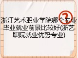 浙江艺术职业学院哪个专业毕业就业前景比较好(浙艺职院就业优势专业)