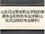 山东司法警官职业学院的普通专业和特色专业详解(山东司法院校专业解析)