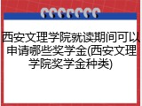 西安文理学院就读期间可以申请哪些奖学金(西安文理学院奖学金种类)