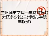 兰州城市学院一年财政拨款大概多少钱(兰州城市学院年拨款)