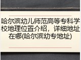 哈尔滨幼儿师范高等专科学校地理位置介绍，详细地址在哪(哈尔滨幼专地址)