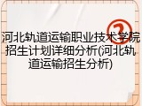 河北轨道运输职业技术学院招生计划详细分析(河北轨道运输招生分析)