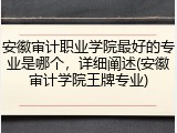 安徽审计职业学院最好的专业是哪个，详细阐述(安徽审计学院王牌专业)