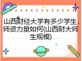 山西财经大学有多少学生，师资力量如何(山西财大师生规模)