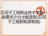 石河子工程职业技术学院一般要多少分才能录取(石河子工程职院录取线)