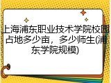 上海浦东职业技术学院校园占地多少亩，多少师生(浦东学院规模)