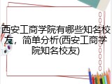 西安工商学院有哪些知名校友，简单分析(西安工商学院知名校友)