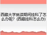 西藏大学就读期间挂科了怎么办呢？(西藏挂科怎么办)