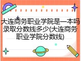 大连商务职业学院是一本吗录取分数线多少(大连商务职业学院分数线)