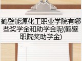 鹤壁能源化工职业学院有哪些奖学金和助学金呢(鹤壁职院奖助学金)
