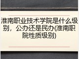淮南职业技术学院是什么级别，公办还是民办(淮南职院性质级别)