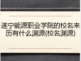 遂宁能源职业学院的校名来历有什么渊源(校名渊源)