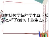 潍坊科技学院的学生毕业都怎么样了(潍坊毕业生去向)