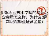 伊犁职业技术学院的毕业证含金量怎么样，为什么(伊犁职院毕业证含金量)