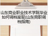 山东商业职业技术学院毕业如何调档案呢(山东商职调档指南)