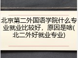 北京第二外国语学院什么专业就业比较好，原因是啥(北二外好就业专业)