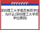 深圳理工大学是否有双学位，为什么(深圳理工大学双学位原因)