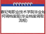 曹妃甸职业技术学院毕业如何调档案呢(毕业档案调取流程)