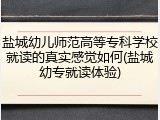 盐城幼儿师范高等专科学校就读的真实感觉如何(盐城幼专就读体验)