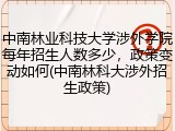 中南林业科技大学涉外学院每年招生人数多少，政策变动如何(中南林科大涉外招生政策)