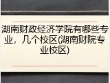 湖南财政经济学院有哪些专业，几个校区(湖南财院专业校区)