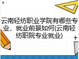云南轻纺职业学院有哪些专业，就业前景如何(云南轻纺职院专业就业)