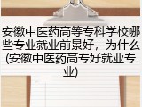 安徽中医药高等专科学校哪些专业就业前景好，为什么(安徽中医药高专好就业专业)