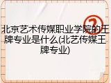 北京艺术传媒职业学院的王牌专业是什么(北艺传媒王牌专业)