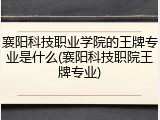 襄阳科技职业学院的王牌专业是什么(襄阳科技职院王牌专业)