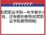 和君职业学院一年学费多少钱，还有哪些费用(和君职业学院费用明细)